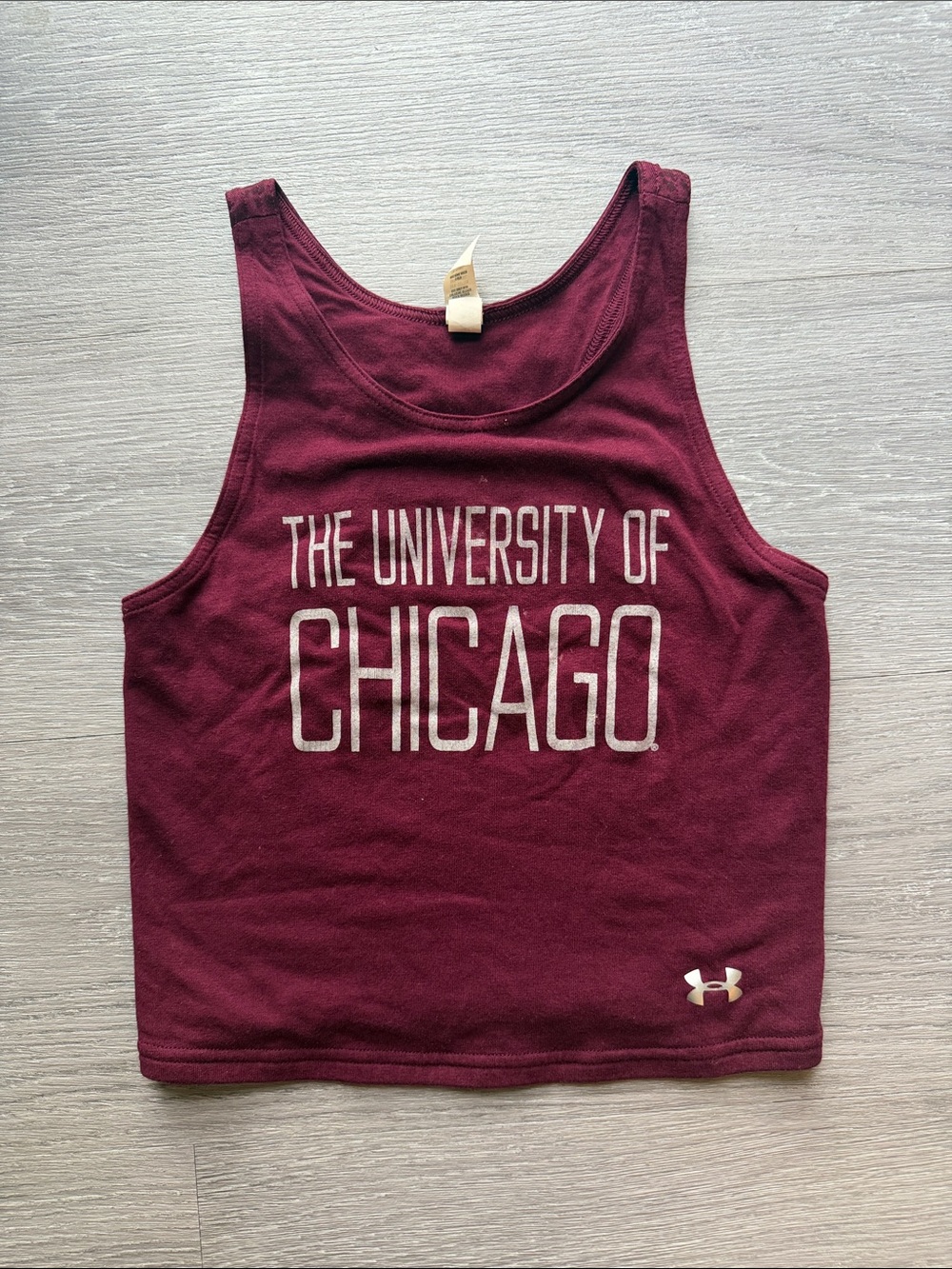 Maroon University of Chicago Under Armour Women's Crop Tank